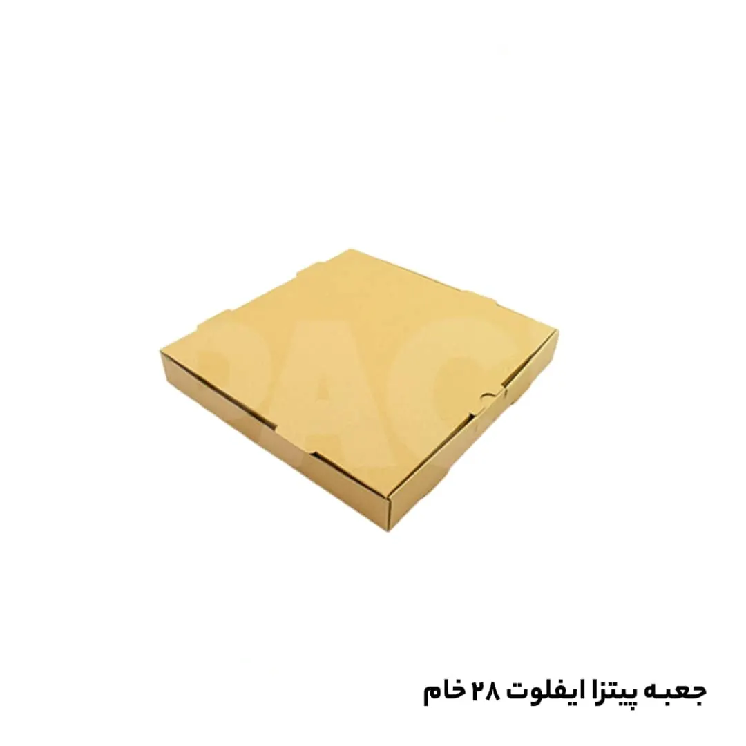 جعبه پیتزا دونفره بدون چاپ 28 ایفلوت (۱۰۰عددی)