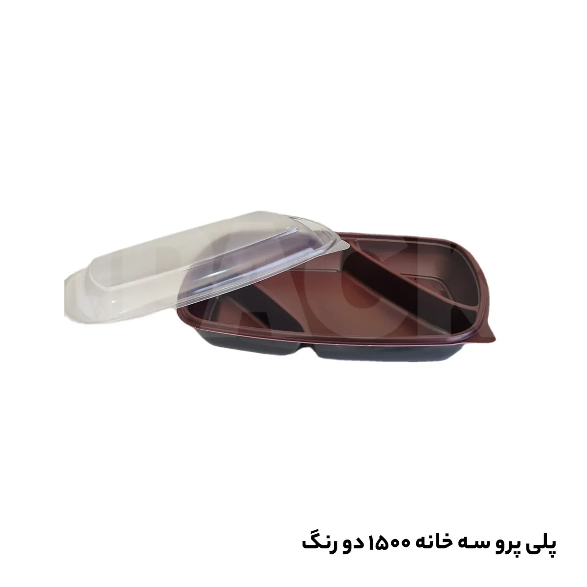 ظرف ماکروویوی پلی پرو 1500 سه قسمتی دورنگ قرمز با درب ( 150عددی)