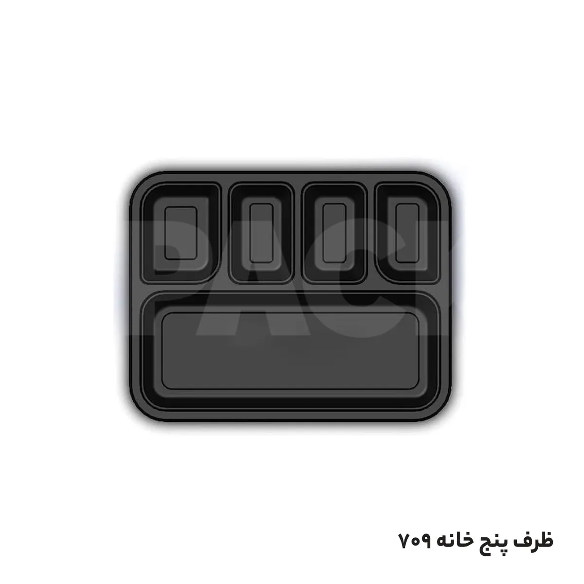 پک پذیرایی و دفاعیه دانشجویی یکبار مصرف پنج خانه مشکی با درب (50 عددی)