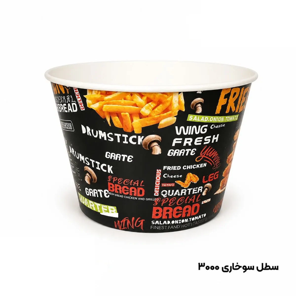 سطل سوخاری 3000 سی سی گلاسه ( 100 انس ) -300عددی