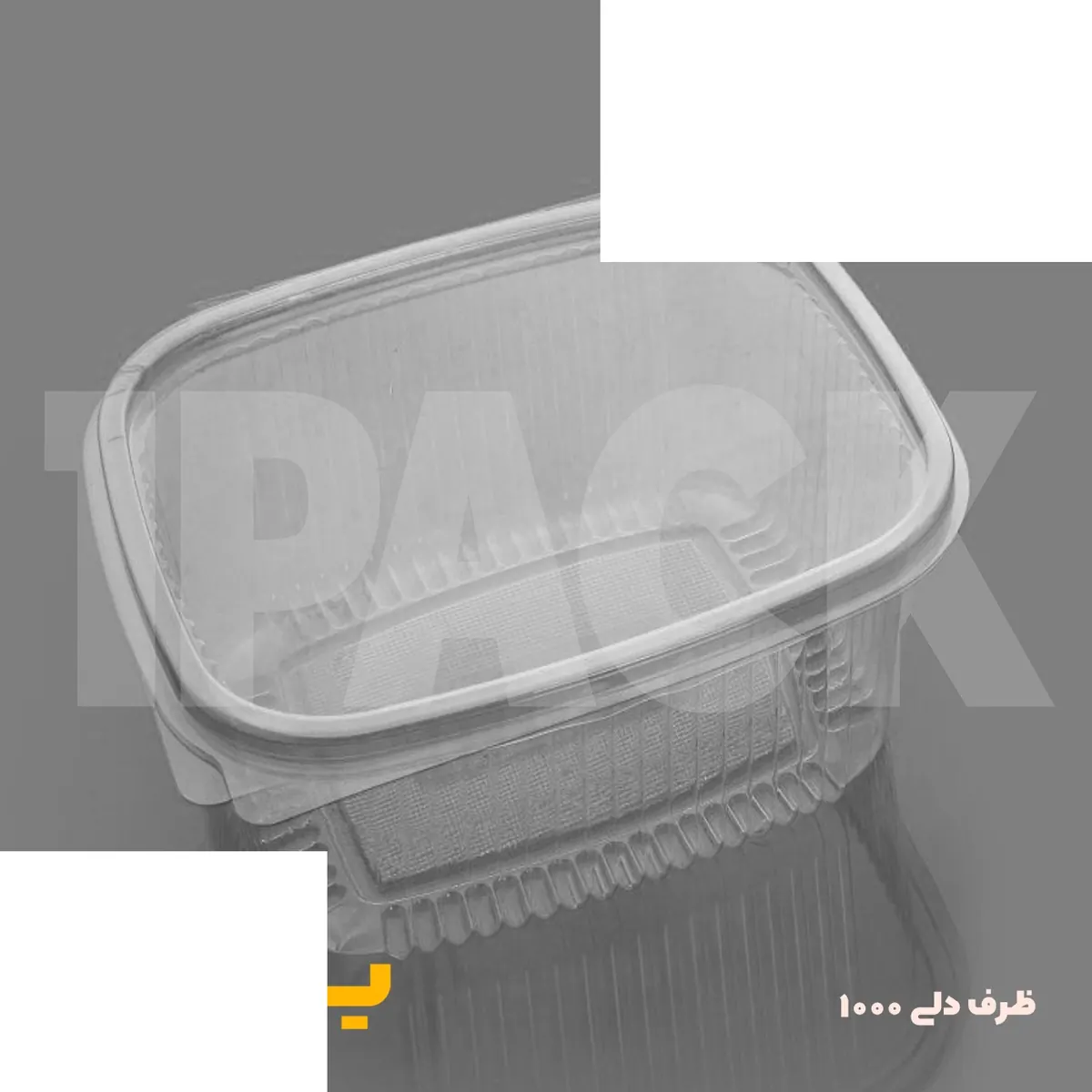 ظرف یکبار مصرف طلقی pet دلی 1000 درب لولایی